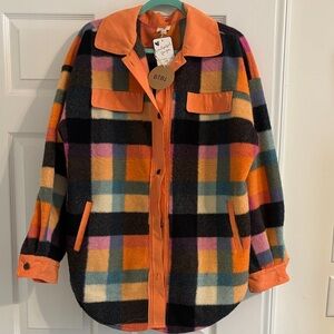 BiBi Vibrant Plaid Teddy Jacket